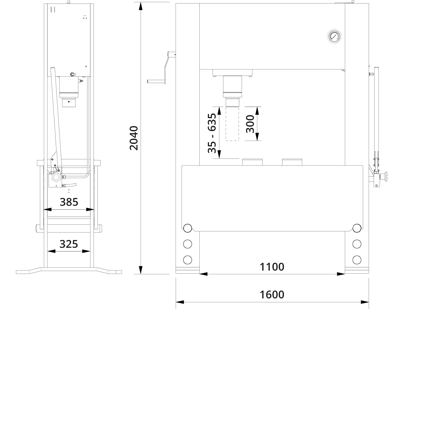 Hydraulic Press P100H Drawing