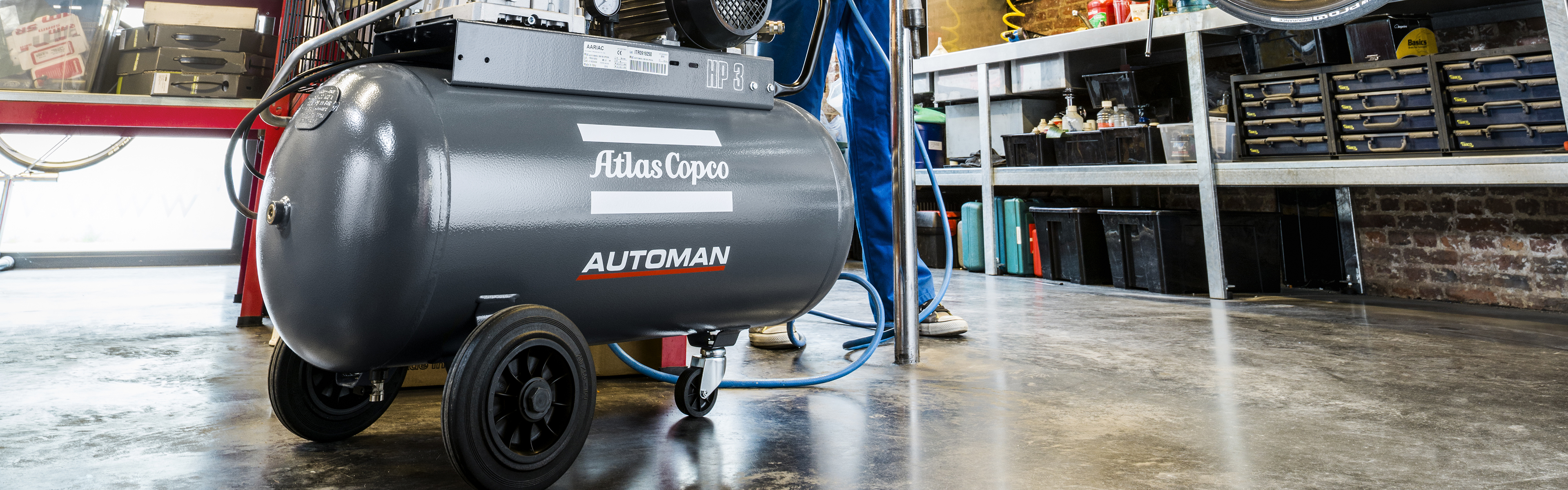 Atlas Copco Stempelkompressor AC100E500 (YD) Banner