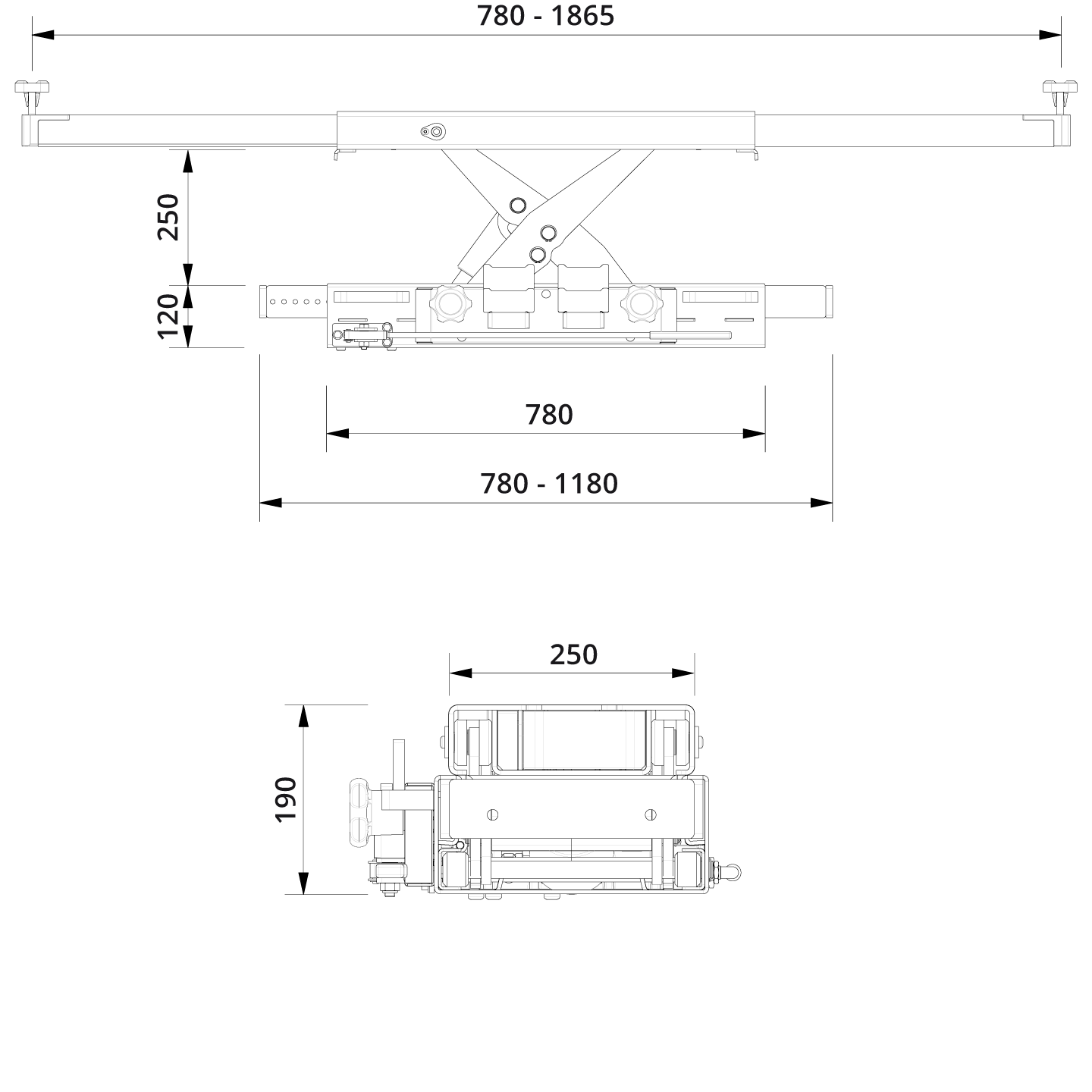 Jacking Beam SD26PHL W Drawing