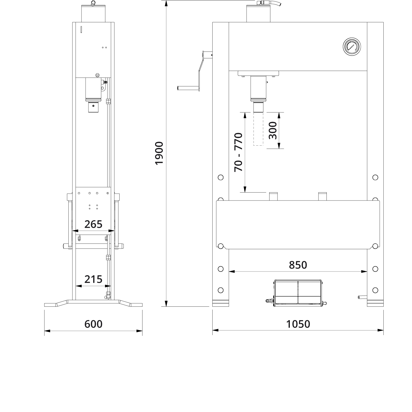 Hydraulic Press P40LH Drawing