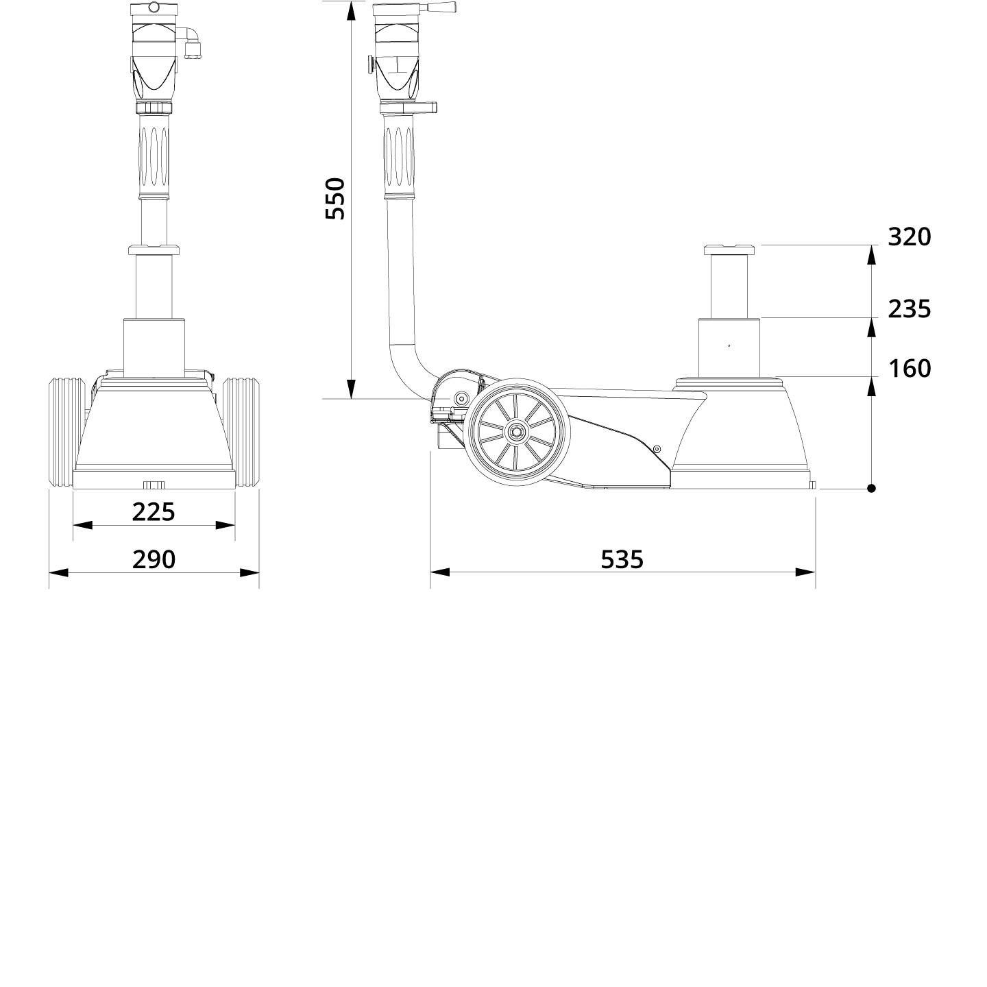 Air Hydraulic Jack B25 2 Drawing