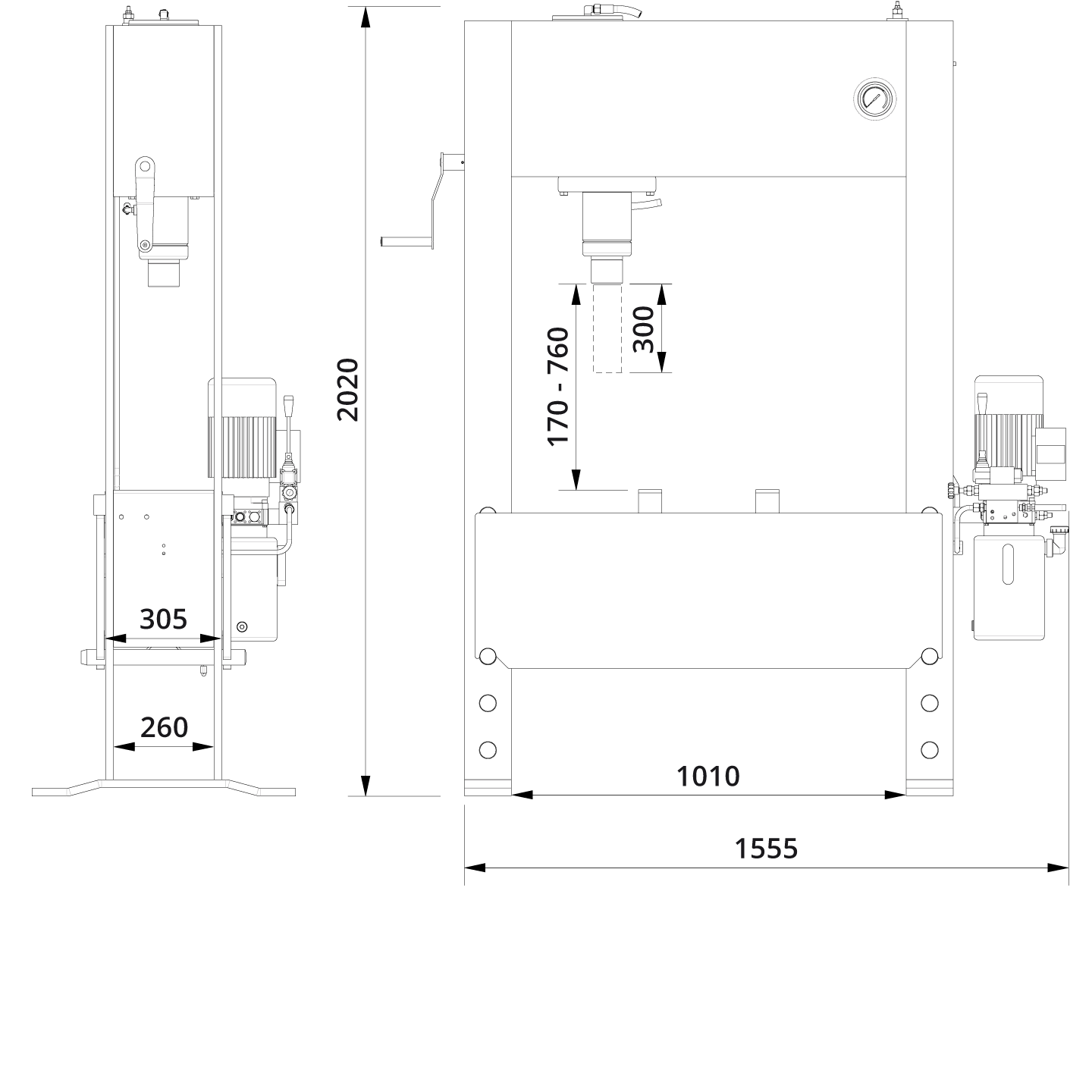 Hydraulic Press P60EH Drawing