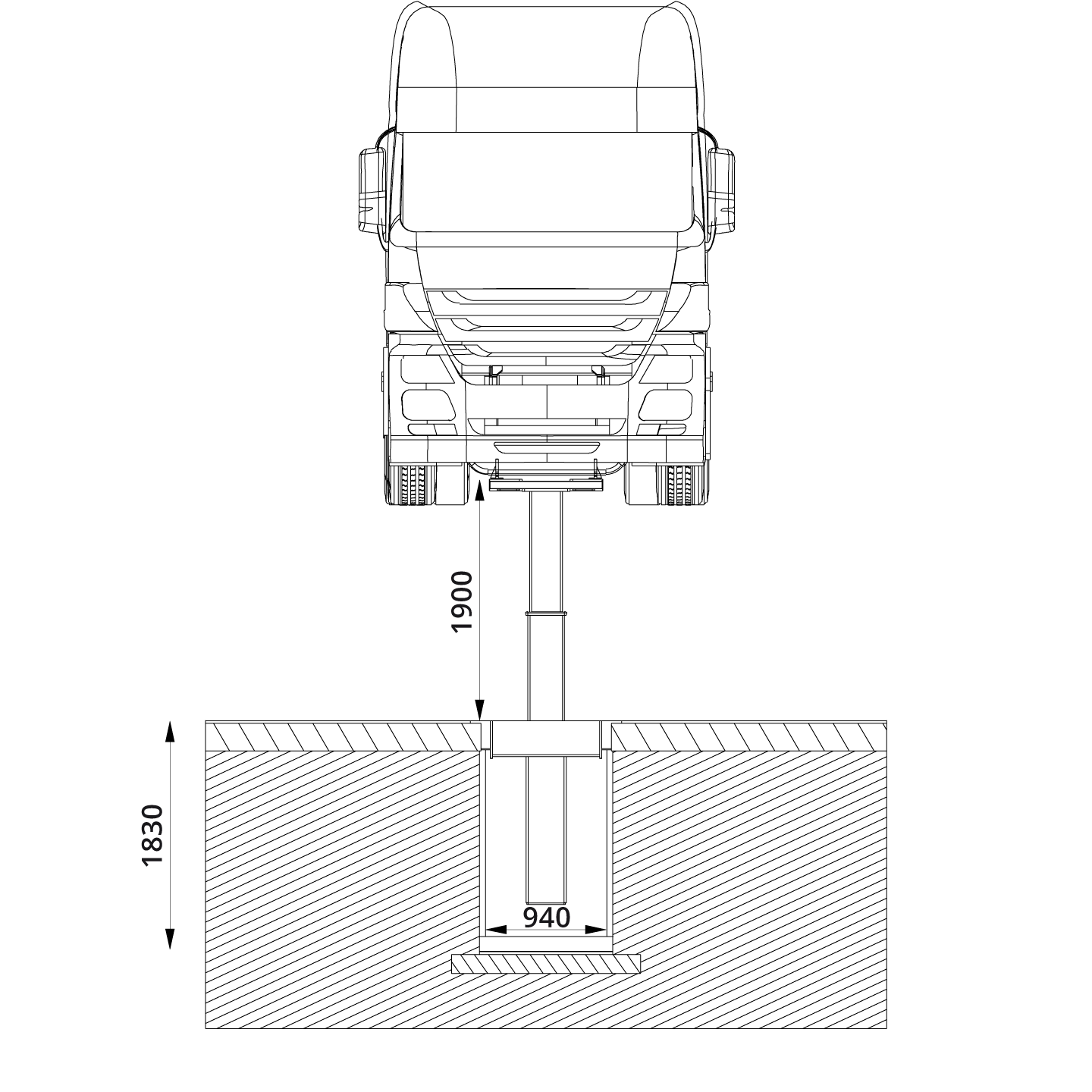 Heavy Duty Inground Lift Drawing