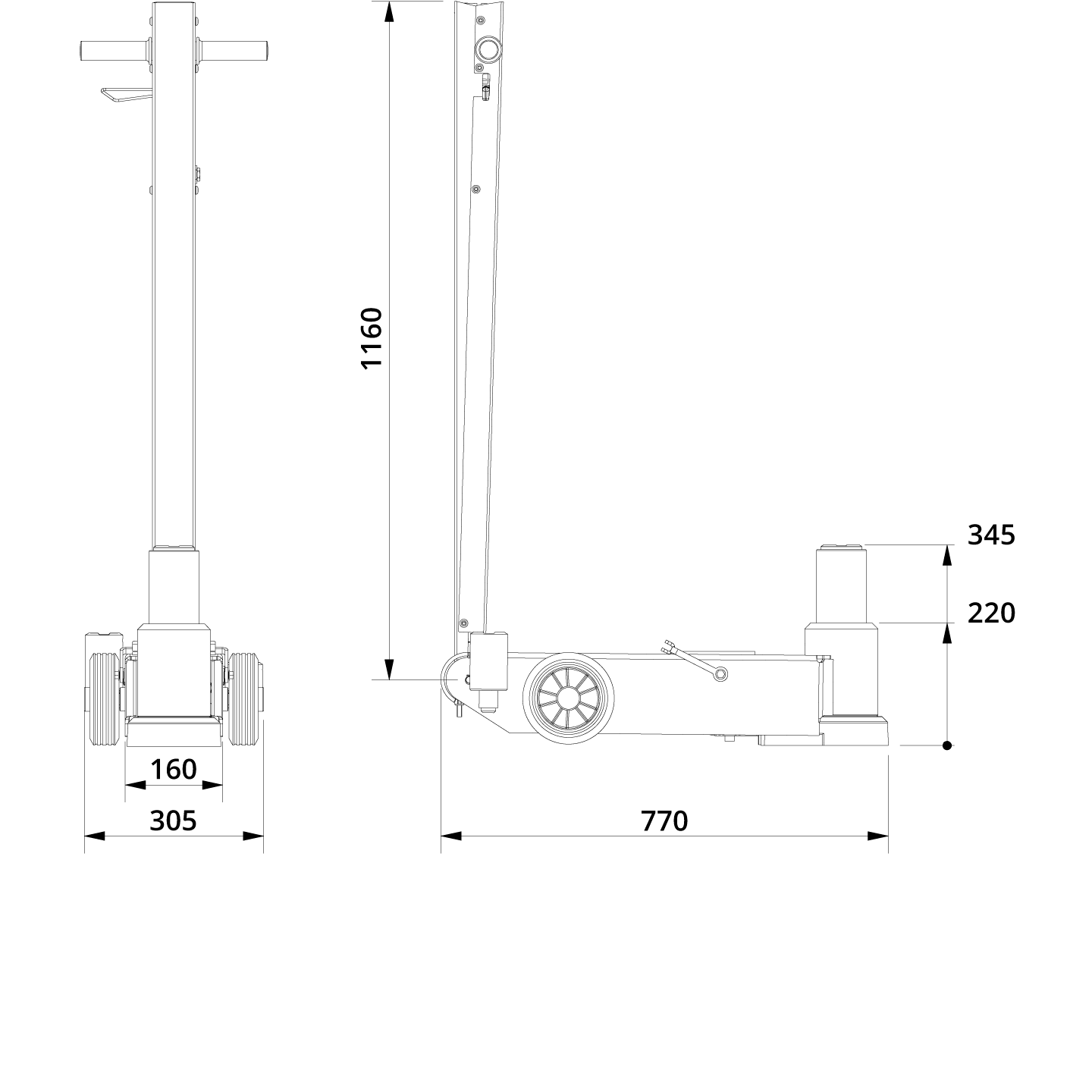 Air Hydraulic Jack 25 1 Drawing (1)