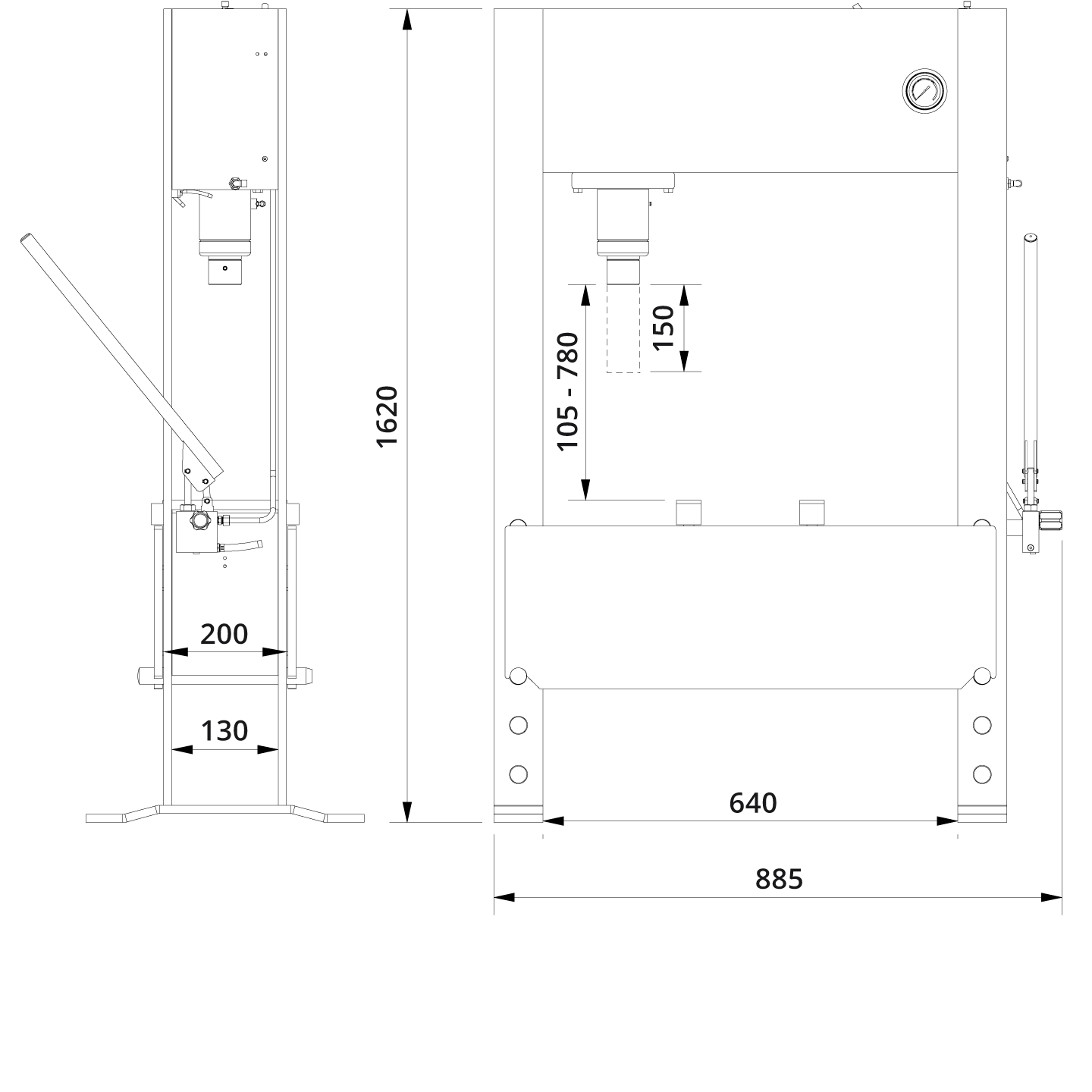 Hydraulic Press PJ25H Drawing